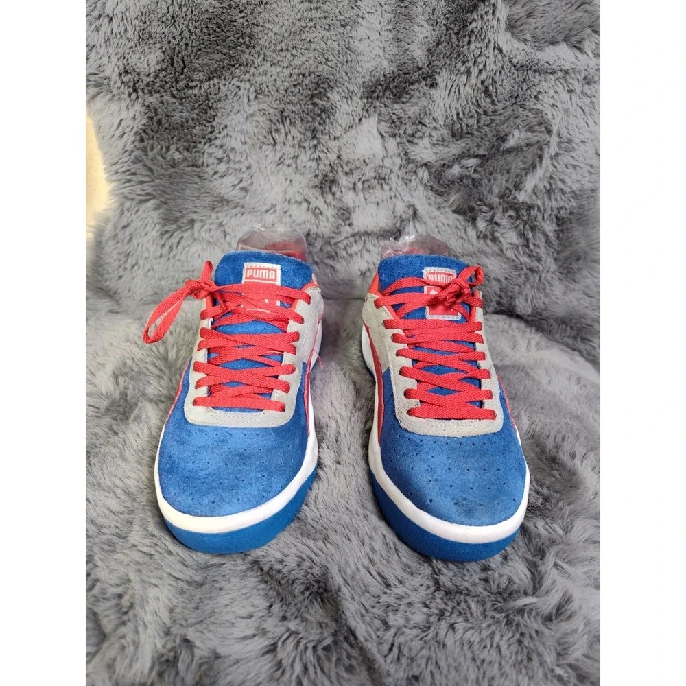Puma GV Special Girls Sneakers 5.5 Red Blue Lace Up Low Top Sportlifestyle Shoes - Picture 2 of 16